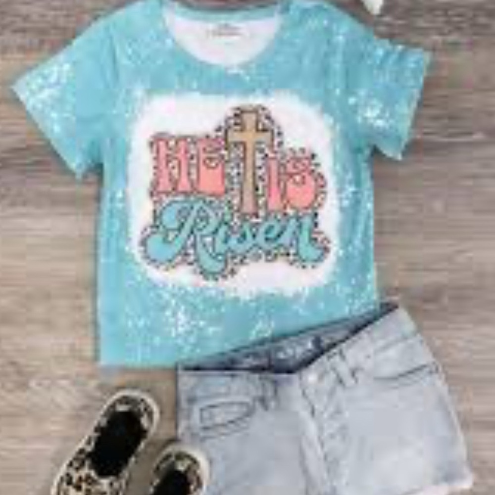 He Is Risen boutique Christian Easter tshirt - Picture 4 of 4